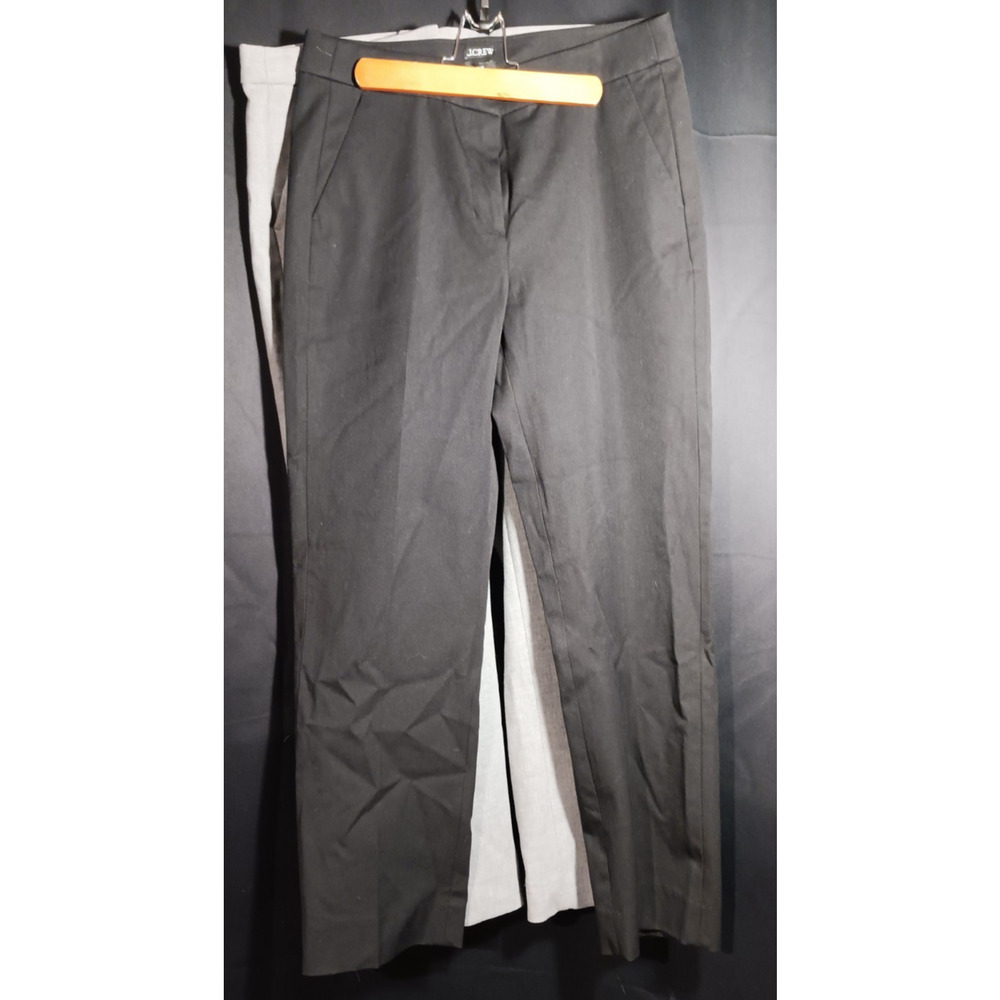 J.Crew Kate Straight Leg Pant Stretch Size 8 Black Gray Lot of 2 Office Classic